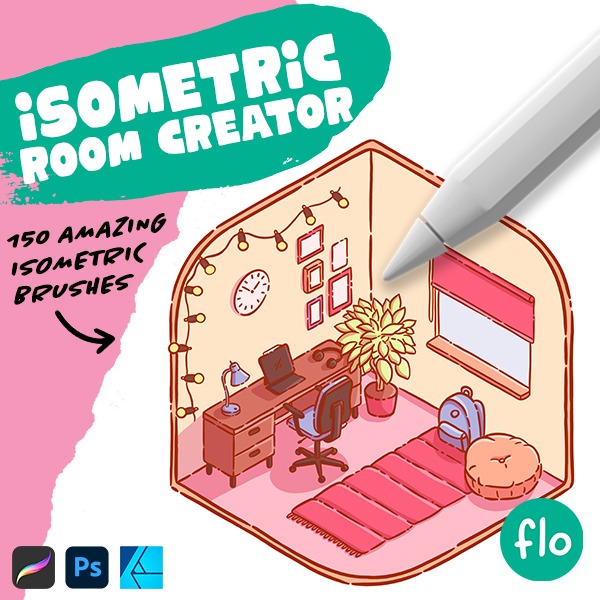 150 Isometric Room Brushes