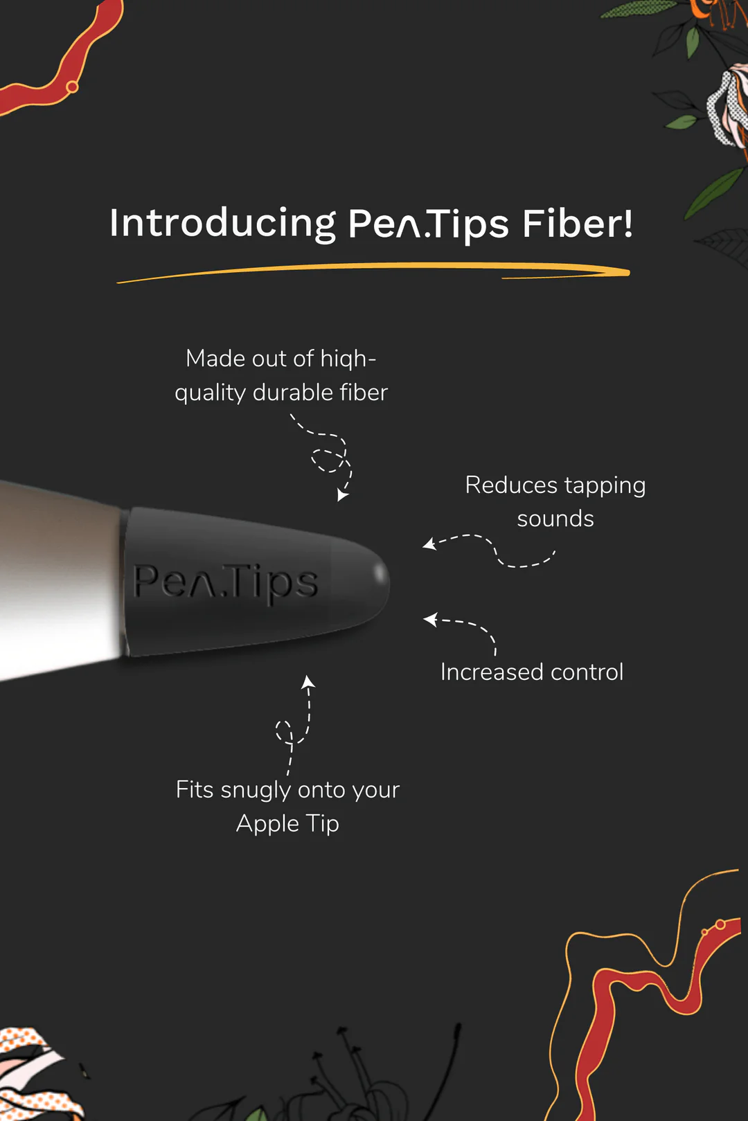 PenTips Lite, Apple Pencil Tip Cover for Digital Artists
