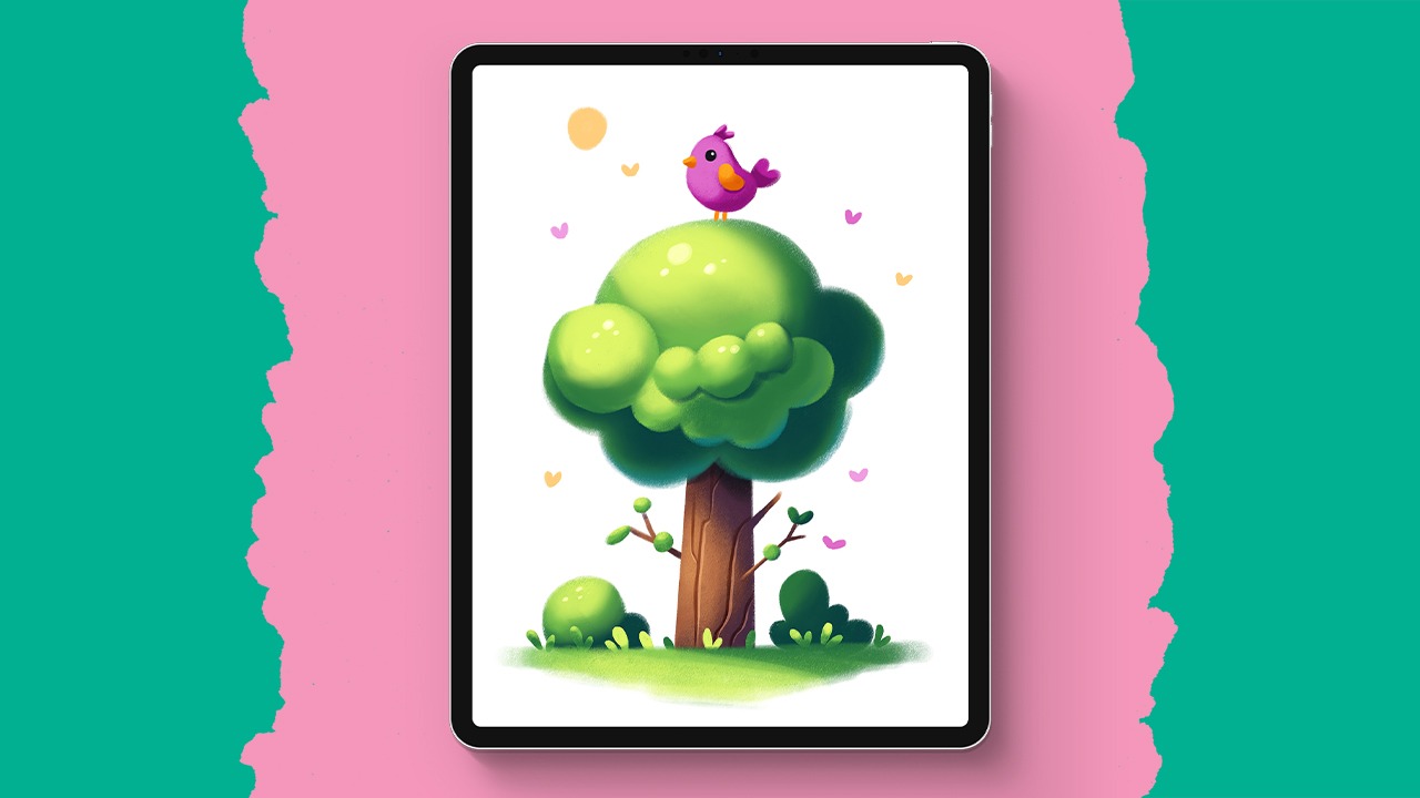 Cute tree art with flo