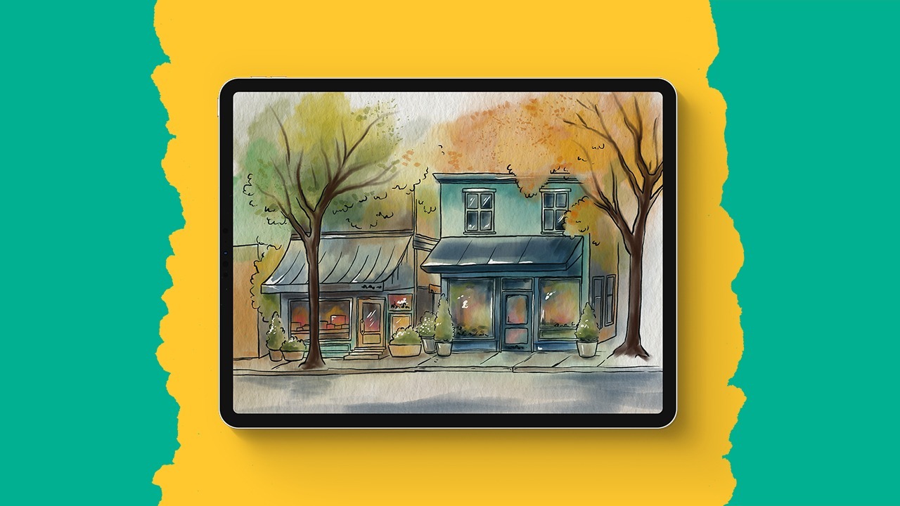 Watercolor street art with flo