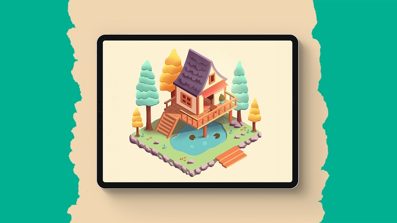 Isometric Cute Cabin - Art With Flo