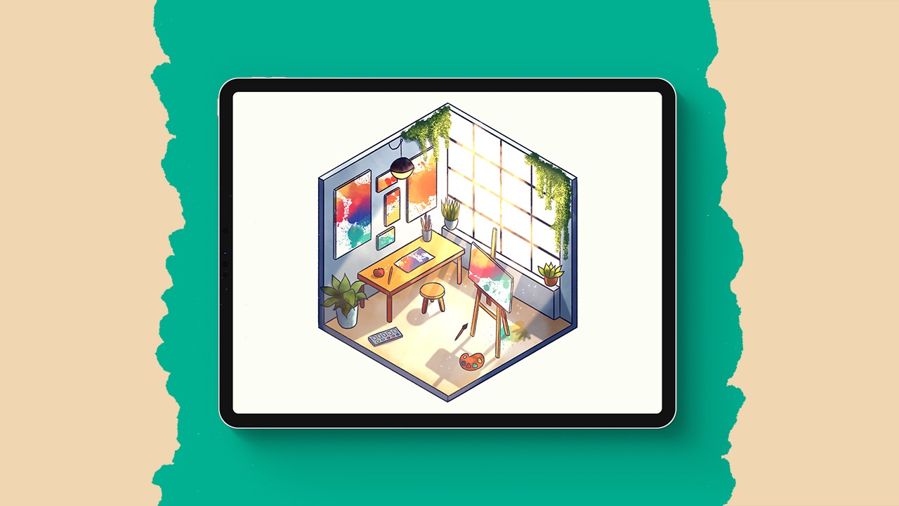 Isometric Art Room - Art With Flo