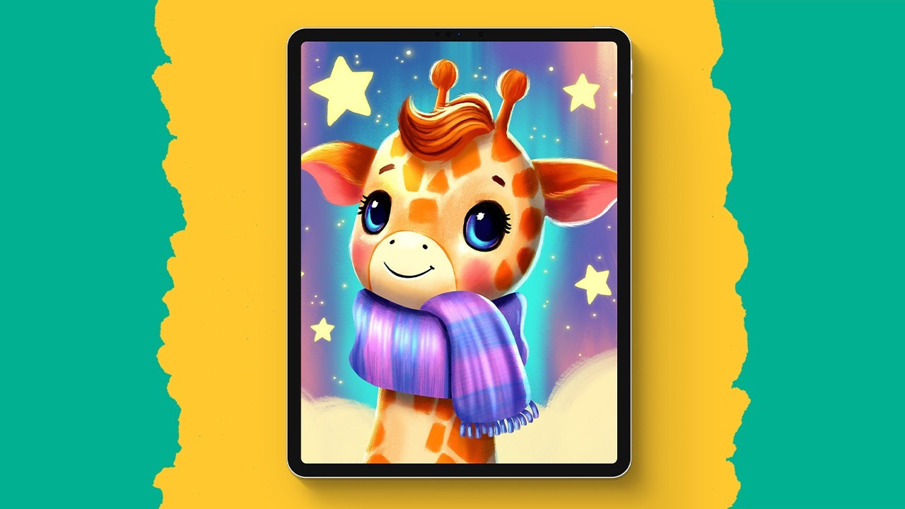 Cute giraffe art with flo
